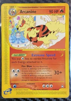 Pokemon Cards 3x Lot•Aquapolis Arcanine + Growlithe, Fire Energy HGSS MP-HP READ - Image 3