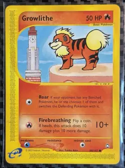 Pokemon Cards 3x Lot•Aquapolis Arcanine + Growlithe, Fire Energy HGSS MP-HP READ - Image 4