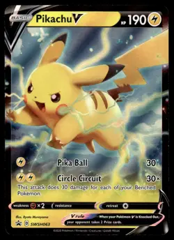 Pokemon TCG SWSH: Sword & Shield Promo Cards #SWSH063 Pikachu V NM - Image 1