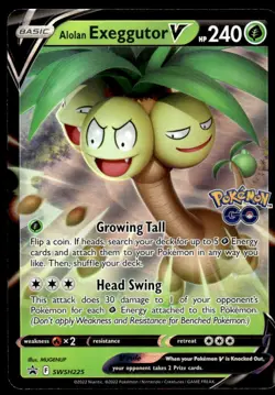 Pokemon TCG SWSH: Sword & Shield Promo Cards #SWSH225 Alolan Exeggutor V NM - Image 1