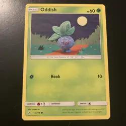 Oddish 6/214 NM / M - Asako Ito Crocheted Art - Unbroken Bonds Pokemon Card - Image 1