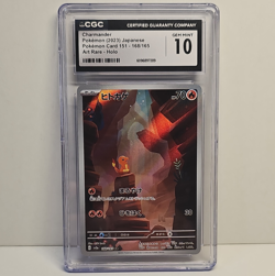 CGC 10 Charmander 168/165 Sv2a Pokemon Card 151 Art Rare Holo JP 2023 - Image 1