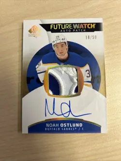 2025 sp authentic future watch patch gold /50 NOAH OSTLUND BUFFALO SABRES SSP - Image 1