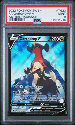 2022 POKEMON SWORD & SHIELD ASTRAL RADIANCE #TG23 FULL ART/GARCHOMP V PSA 9 - Image 1