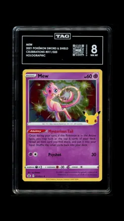 Mew 011/025 Holo Celebrations Pokemon Tag 8 Nm Mt - Image 1