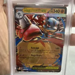 2025 Pokemon Meg En Mega Lucario Ex #77 PSA 10 Gem Mint - Image 3