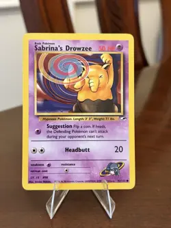 Sabrina's Drowzee 92/132 Gym Heroes LP Pokemon Card WOTC Vintage Common - Image 1