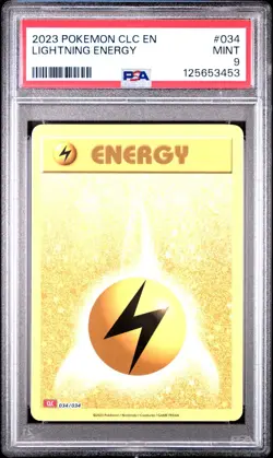2023 POKEMON CLC EN #034 LIGHTNING ENERGY PSA 9 MINT CLASSIC - Image 1