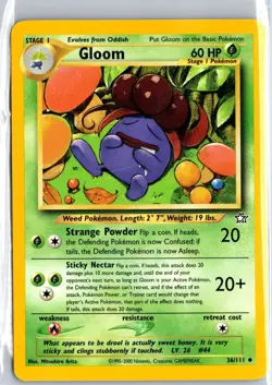 Gloom 36/111 Uncommon Neo Genesis Pokemon Unlimited LP - Image 1