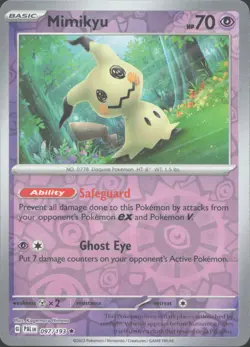 Mimikyu 097/193 Rare Paldea Evolved Pokemon Reverse Holo Near Mint - Image 1