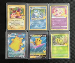POKEMON 25TH ANNIVERSARY CELEBRATIONS LOT WITH PIKACHU BIRTHDAY CAKE PROMO - Image 1