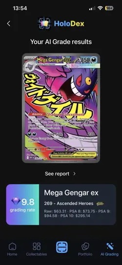 Pokemon TCG Mega Gengar EX 269/217 Mega Attack Rare Full Art *AI GRADE 9.8* - Image 3