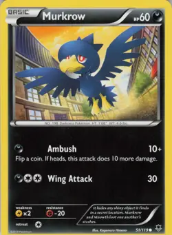 Murkrow 51/119 Common Phantom Forces Pokemon Lightly Played - Image 1