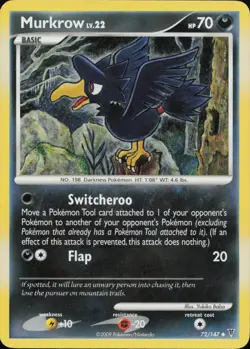 Murkrow 72/147 Uncommon Supreme Victors Pokemon Lightly Played - Image 1