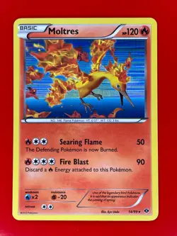 Pokemon TCG Moltres Next Destinies 14/99 Holo Rare English Card 2012 LP - Image 1