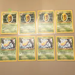 Wizards Pokemon TCG Base Set Kakuna 33/102 x4 Weedle 69/102 x3 100/130 x1 EN lot - Image 1