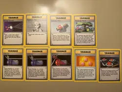 Wizards Pokemon TCG Base Set/Base Set 2 EN Unlimited Trainer lot (9) Prof Oak - Image 1