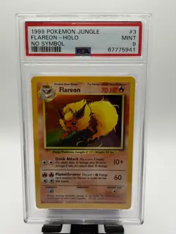 1999 Pokemon Jungle - #3 Flareon Holo [No Symbol Error] - PSA 9 - Image 2