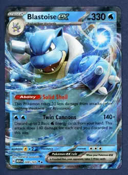 Blastoise ex 009/165 Double Rare 151 Pokemon Holo Near Mint - Image 1