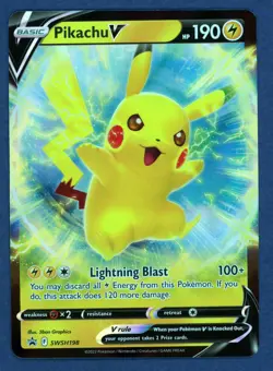 Pikachu V SWSH198 Holo Promo Sword & Shield Promo Pokemon Near Mint - Image 1