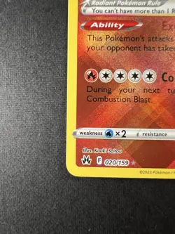 Pokemon Sword & Shield Crown Zenith Radiant Charizard 020/159 - Image 5