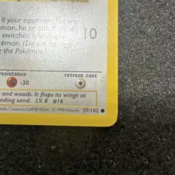 1st Edition Pidgey 057/102 Base Set (Shadowless) Regular - Image 4
