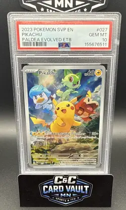 PSA 10 Pikachu 027 SVP Paldea Evolved ETB Black Star Promo Pokemon Gem Mint - Image 1