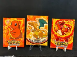 CHARIZARD CHARMELEON CHARMANDER - NON-HOLO - TOPPS Pokemon Card - MP/HP - Image 1