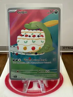 Pokemon TCG Gulpin 154/142 2024 Stellar Crown Illustration Rare Card - NM - Image 1