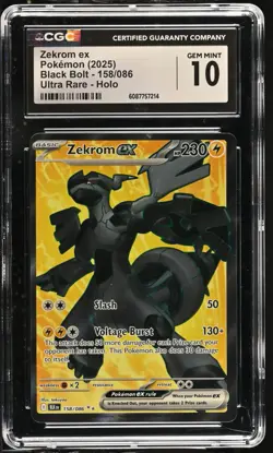2025 Pokemon SV Black Bolt Zekrom ex Ultra Rare #158/086 CGC 10 - Image 1