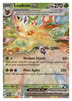 Leafeon ex 006/131 Holo Double Rare Prismatic Evolutions Pokemon Near Mint - Image 1