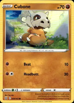 CUBONE 069/163 Pokemon Card Battle Styles Near Mint - Image 1