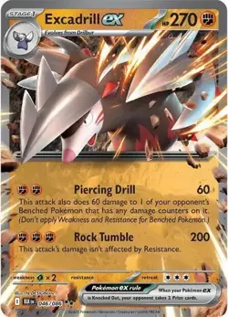 Pokemon Excadrill ex 46/086 Pokemon Black Bolt NM - Image 1