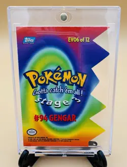 Clean 2000 Topps Pokemon TV Animation Series 3: Gengar Die Cut Card EV06 Blue - Image 2