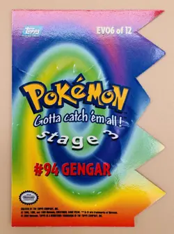 Clean 2000 Topps Pokemon TV Animation Series 3: Gengar Die Cut Card EV06 Blue - Image 4