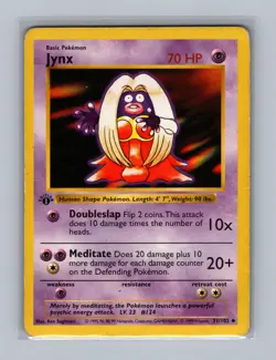 Jynx 31/102 Uncommon Base Set Shadowless Pokemon 1st Edition Damaged - Image 1