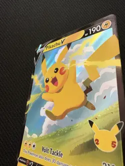 Pikachu V SWSH143 Black Star Promos Stamped Celebrations Holo Pokemon 2021 NM - Image 2