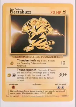 Electabuzz 20/102 Rare Base Set Unlimited Pokemon Near Mint - Image 1