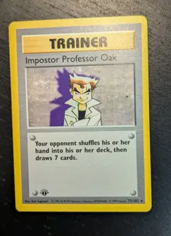 Pokemon 1999 1st Prt Impostor Professor Oak 073 1st Ed. Base Set Shadowless 🥼 - Image 2