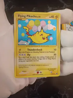 Pokemon Flying Pikachu Secret Holo Rising Rivals 113/111 Light played - Image 1