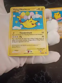 Pokemon Flying Pikachu Secret Holo Rising Rivals 113/111 Light played - Image 3