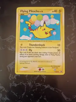 Pokemon Flying Pikachu Secret Holo Rising Rivals 113/111 Light played - Image 4