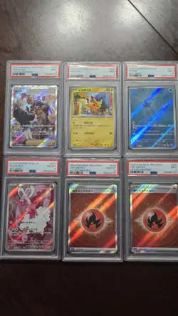 Pokemon- Japanese PSA (6) Card Lot - Raihan Secret, Pikachu MISLABELED, Phione.. - Image 1