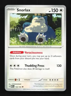 Snorlax 143/165 Pokemon Card 151 Japanese Pokemon Card TCG - Image 1