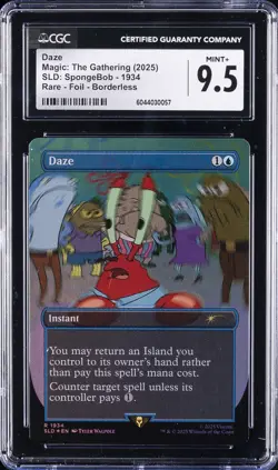 2025 MAGIC: THE GATHERING SLD SPONGEBOB RARE FOIL BORDERLESS DAZE CGC 9.5 - Image 1