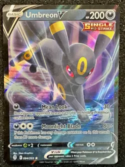 Pokemon TCG Umbreon v Holo Ultra Rare Card 094/203 Evolving Skies - Image 1