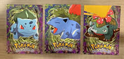 Pokemon Topps Venusaur, Ivysaur, & Bulbasaur 3 Card Lot. Blue Logo. - Image 1