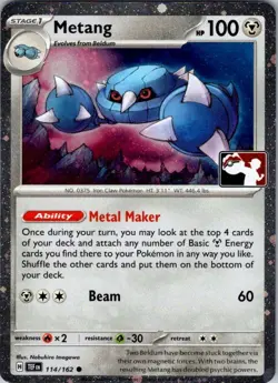 Metang 114/162 Holo Common Prize Pack Series Cards NM - Image 1