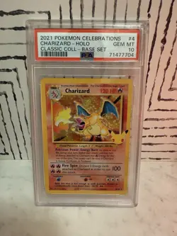 Pokemon TCG Charizard 4/102 Celebrations Classic Collection Stamped Holo Card - Image 1