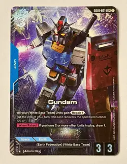 Gundam RX-78-2 - Gundam Card Game - GD01-001 LR+ Newtype Rising English Alt Art - Image 1